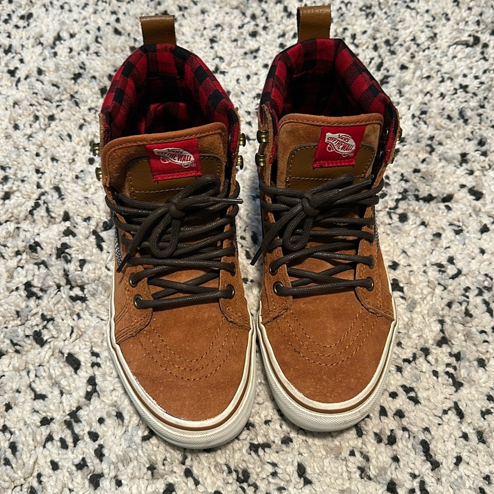 Vans Sk8-Hi Top Old Skool Sneakers W/ Plaid Flannel Lining W Sz 8